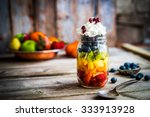 Colorful Fruit Salad In A Jar...