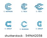 c initial tech logo vector set  ... | Shutterstock .eps vector #549642058