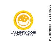 laundry logo template designs ... | Shutterstock .eps vector #681550198