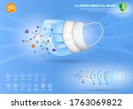 set of three layer surgical... | Shutterstock .eps vector #1763069822