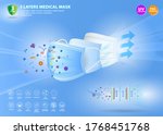 set of three layer surgical... | Shutterstock .eps vector #1768451768