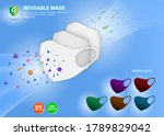set of cloth face mask... | Shutterstock .eps vector #1789829042