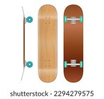 set of realistic skateboard...