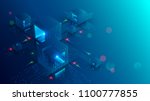 blockchain concept banner.... | Shutterstock .eps vector #1100777855