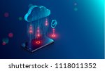 cloud computing concept. data... | Shutterstock .eps vector #1118011352