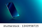 modern glass smartphone hanging ... | Shutterstock .eps vector #1343958725