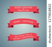 set of three red christmas... | Shutterstock .eps vector #1175818822