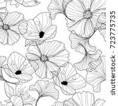flowers pattern.  line... | Shutterstock .eps vector #723775735