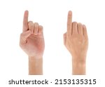 Pointing fingers, Hand gesture isolated on white background, Clipping path Included.