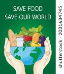 save food save our world. eco... | Shutterstock .eps vector #2031634745