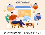 concept of telecommuting and... | Shutterstock .eps vector #1709511478