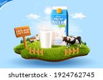 3d milk ad template for product ... | Shutterstock .eps vector #1924762745