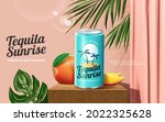 3d tequila sunrise cocktail ad... | Shutterstock .eps vector #2022325628