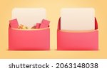 3d open red envelopes with pop... | Shutterstock .eps vector #2063148038