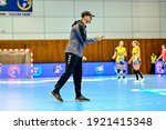 Small photo of Baia Mare, Romania - January 10, 2021, Handball coach BUCESCHI Costica during the game between CS Minaur Baia Mare vs Storhamar Handball Elite (33-29) count for 2020-2021 Women's EHF European League -