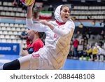 Small photo of Castellon de la Plana, Spain, 07 December 2021, Handball player ABBASI Nouriyeh during the game between Kazakstan vs Iran 31 - 25 count for 2021 World Women's Handball Championship.