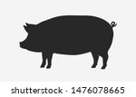 Vector Pig Silhouette. Pig...