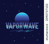 vaporwave logo. retro 80s logo... | Shutterstock .eps vector #2090737102