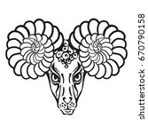 aries. black and white graphics.... | Shutterstock .eps vector #670790158