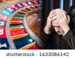 Small photo of The man clutched his head in front of the roulette table in the casino. Loss. Gambling. Attempt to recoup. Bankruptcy. Material loss. Debts. Probability games for money.