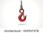 Red Lifting Crane Hook Isolated ...