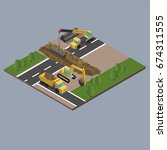 Yellow Big Digger Builds Roads...