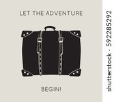poster  let the adventure begin ... | Shutterstock .eps vector #592285292