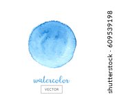 hand painted blue watercolor... | Shutterstock .eps vector #609539198