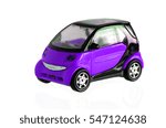 Small Purple Toy Car Isolated...