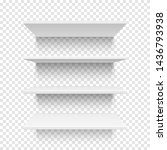 four white shelves. template... | Shutterstock .eps vector #1436793938