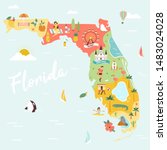 Illustrated Map Of Florida With ...