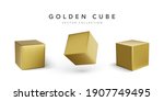 set of 3d cubes with shadow.... | Shutterstock .eps vector #1907749495