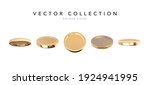 empty 3d gold coins set... | Shutterstock .eps vector #1924941995