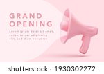 realistic megaphone with pink... | Shutterstock .eps vector #1930302272
