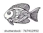 simply exotic fish with mesh... | Shutterstock .eps vector #767412952