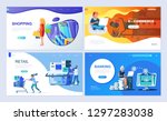 set of landing page template... | Shutterstock .eps vector #1297283038