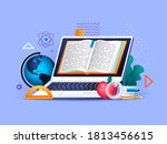 online education flat concept... | Shutterstock . vector #1813456615