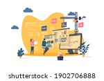 web development concept in flat ... | Shutterstock .eps vector #1902706888