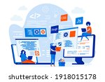 programming courses web design... | Shutterstock .eps vector #1918015178