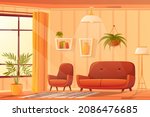 living room interior concept in ... | Shutterstock .eps vector #2086476685