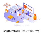medical center concept in 3d... | Shutterstock .eps vector #2107400795