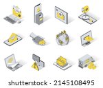 email service 3d isometric... | Shutterstock .eps vector #2145108495