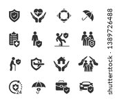 vector set of insurance icons. | Shutterstock .eps vector #1389726488