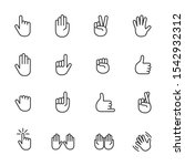 vector set of hand line icons. | Shutterstock .eps vector #1542932312