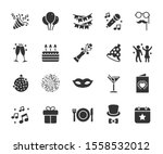 vector set of party flat icons. ...
