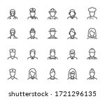 vector set of profession line... | Shutterstock .eps vector #1721296135