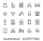vector set of furniture line... | Shutterstock .eps vector #2129577362