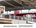 Small photo of Toronto, Canada - March 24,2023 : Concourse at BMO Field on a sunny afternoon with a 2019 MLS Eastern Conference Champions flag