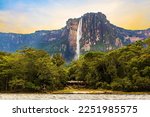 Small photo of Scenic view of world's highest waterfall Angel Fall in Canaima Venezuela