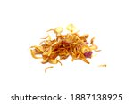 fried onions isolated on white background 